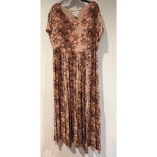 Vintage 90s Sophia Rose Rayon Maxi Dress 12 Leopard Floral Grunge Boho