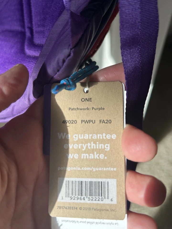 Estilingue buraco negro ultra leve Patagonia novo com etiquetas patchwork roxo - Imagem 3 de 4