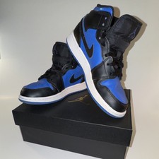 Nike Air Jordan 1 Mid GS Black Royal Blue White 4Y Unisex Kids Athletic Shoes