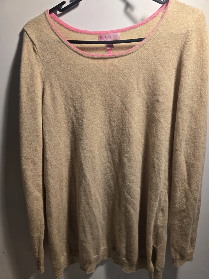 Suéter de cachemir Lilly Pulitzer para mujer S rosa tostado suéter preppy dinero de lujo Foto 2 de 4