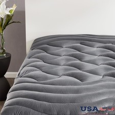 Cooling Mattress Pad Soft Microfiber Deep Pocket 3-Zone Design Washable New