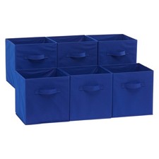 Amazon Basics Collapsible Fabric Storage Bins with 10.5"x10.5"x11", Navy