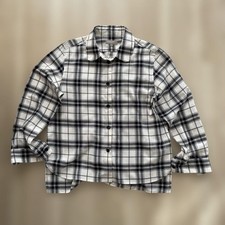 Margaret Howell Plaid Cotton Long Sleeve Shirt Navy  White Preowned