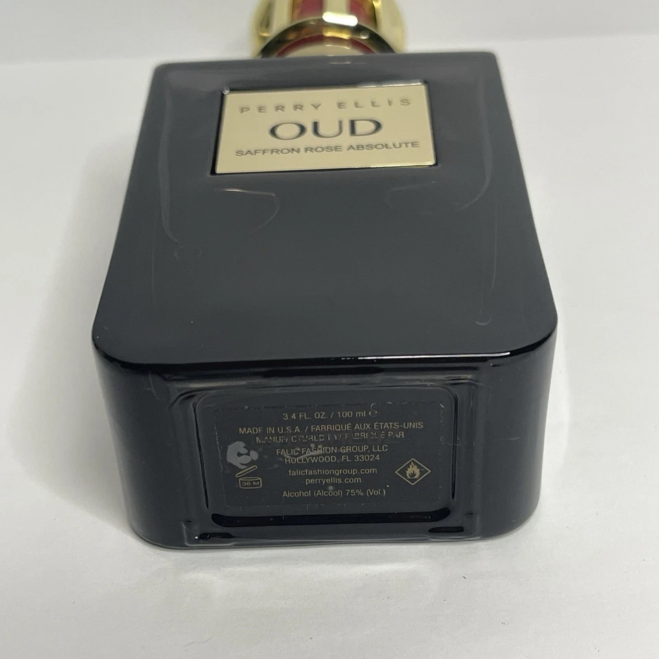 Perry Ellis OUD Rosa Azafrán Absoluto 3.4oz EDP Unisex Spray NUEVO en Caja Foto 3 de 4