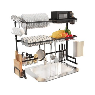 Over The Sink Dish Drying Rack, 3 Tier Stainless Steel Adjustable (33''-40'')...
