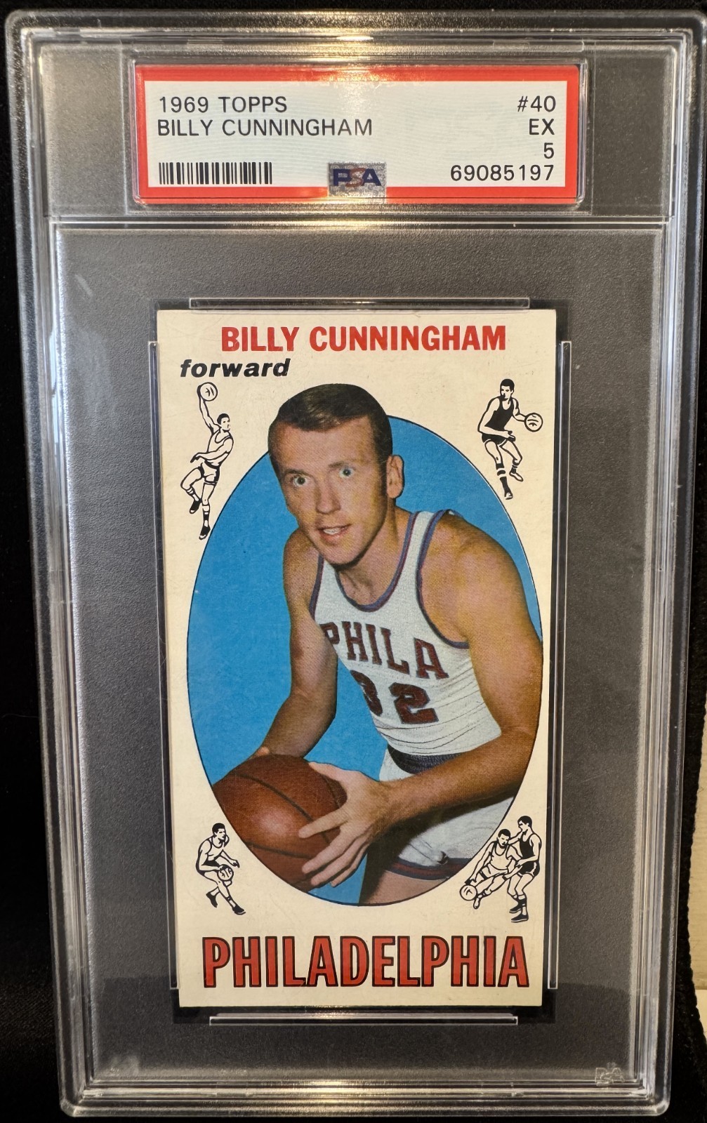 Billy Cunningham 1969 Topps Basketball #40  Excellent EX PSA 5 RC Rookie