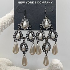 New york & company silver chandelier earrings