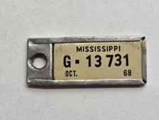 1968 Mississippi DAV Tag Keychain License Plate G-13731