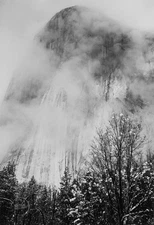 VTG Ansel Adams Print Yosemite Valley Mist Engraving Landscape 1940 Mat 10x13