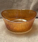 Jeannette Iridescent Marigold Carnival Tree Bark Oval Bowl 5" x 4½" x 2¼"