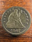 1847-P Seated Liberty Quarter 25C SHARP DETAILS! Beautiful Coin!! SHIPS FREE!