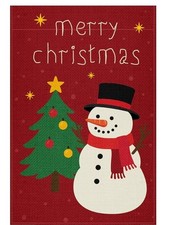 Christmas Garden Flag Snowman  Tree Merry Christmas Double Sided Burlap 12"x18"
