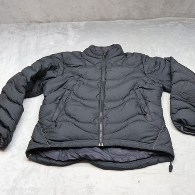 REI Down Jacket Womens Small Black Insulated Full Zip Light Thick Quilted Puffer