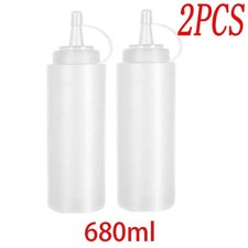 2/5/10Pcs Plastic Clear Squeeze Sauce Bottles Condiment Dispenser Ketchup Mayo