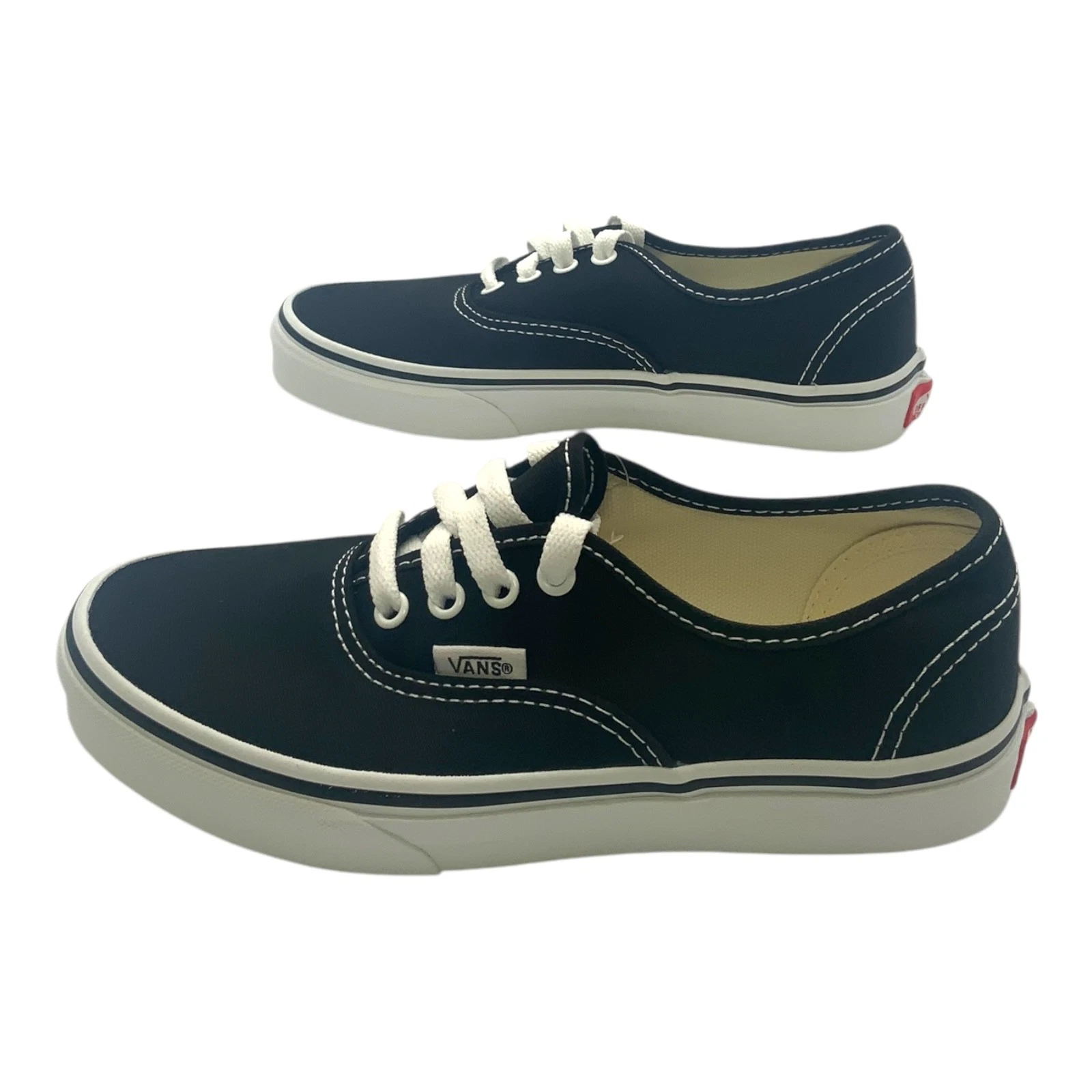 Scarpe da ginnastica Vans bambini autentiche tela nero vero bianco US grandi bambini taglia 3