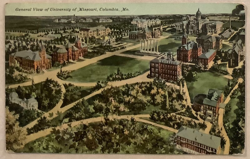 Columbia, Missouri, Bird's Eye View of University of Missouri, 1911 Post Card