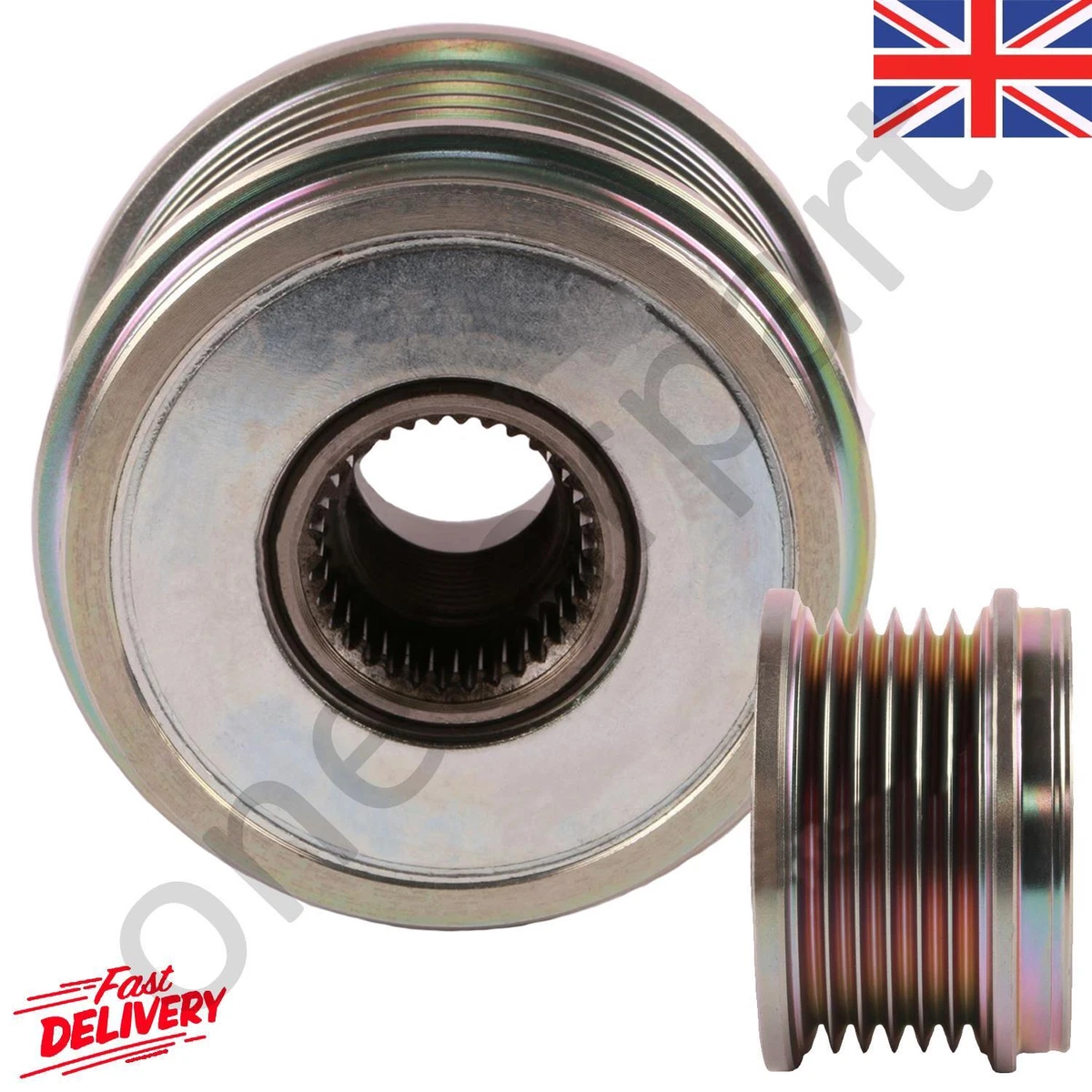 Alternator clutch top pulley symptoms