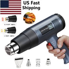 2500W Heat Gun Electric Hot Air Gun VARIABLE Temperature LCD Display 4 Nozzles