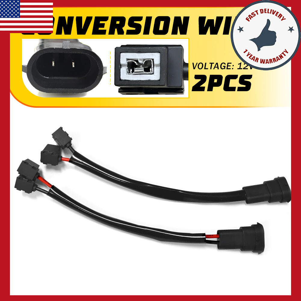 Conversion Wire H11 to Two H1 Harness Fog Light Bulb Adapter Socket Lamp Replace