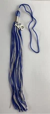 NEW Blue & Silver/Gray Class of 2018 With Charm Jostens Graduation Tassel 9"