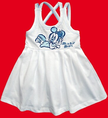 Disney Minnie Mouse Kleid Sommerkleid Strandkleid weiß Gr. 80