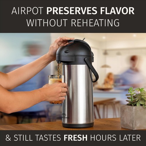 Elegant 102oz Thermal Carafe with Pump - Insulated Hot & Cold Beverage Urn - Picture 11 of 12