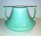 Vintage Haeger Arts & Crafts Large Sea Green Eve Vase Double Handles 6"