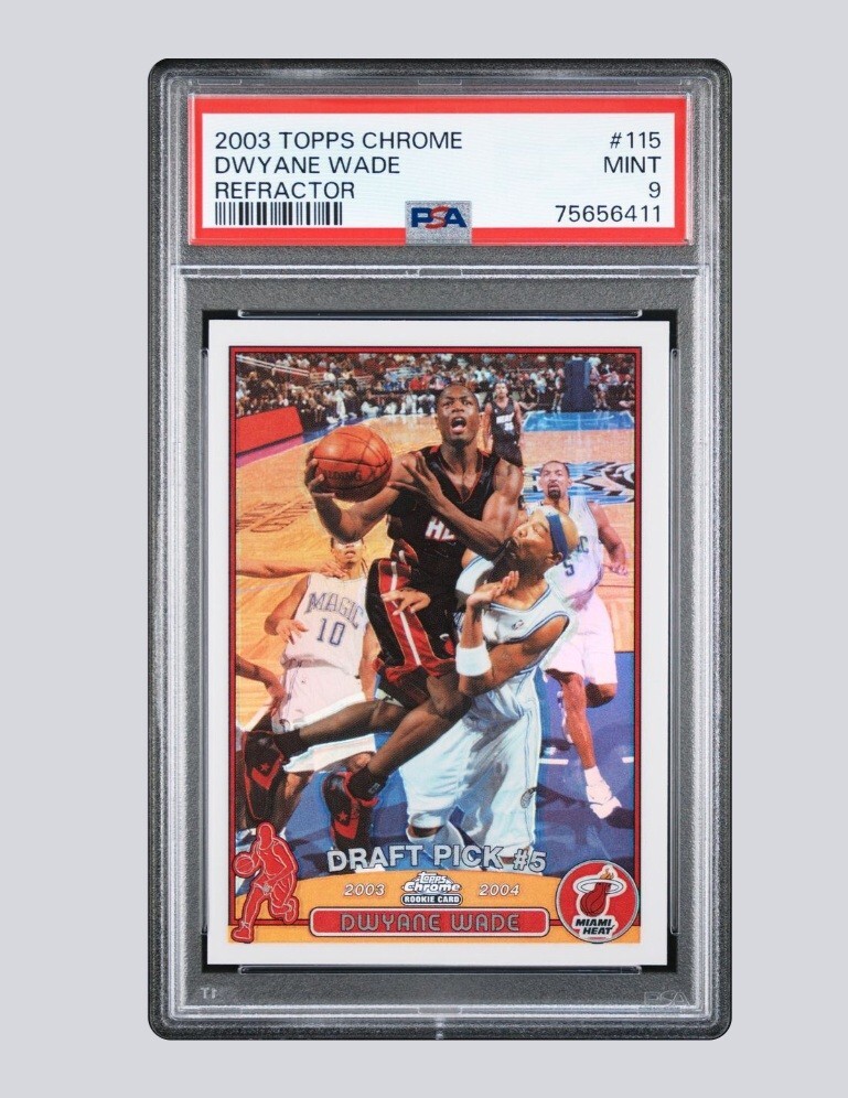 Dwyane Wade 2003 Topps Chrome #115 Refractor (PSA Mint 9) Miami Heat Rookie Card