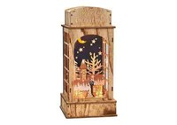 "Winterszene, Winterdorf Aus Holz Mit Led-Beleuchtung \"Merry Christmas\" , Neu"