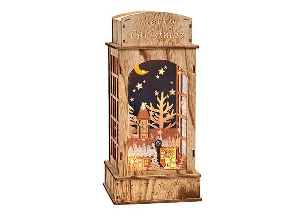 "Winterszene, Winterdorf Aus Holz Mit Led-Beleuchtung \"Merry Christmas\" , Neu"-image