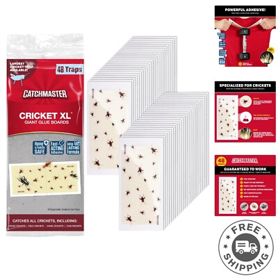 Ready-to-Use Cricket Glue Traps 48Pk - Durable & Effective Indoor Bug Catcher