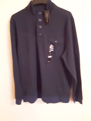 Mens Mock Neck Coat Navy Size XXL Structure New