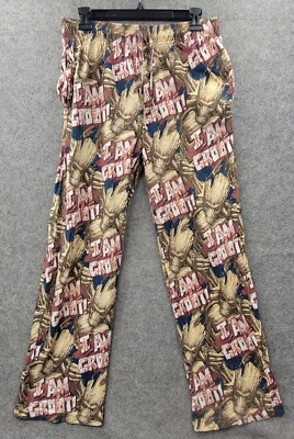 Marvel Mens Guardians of The Galaxy Sleep Pajama Pants Size M I AM GROOT!