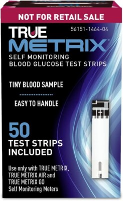 #ad True Metrix Blood Glucose Test Strips 50 CT 1 BOX EXP 12 2025. FREE SHIP $12.95