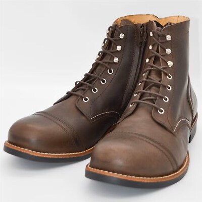 Motorcycle Shoes 42 ROKKER Moto Ranger Retro Vintage Biker Boots Brown 