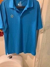- Walmart logo short  sleeve blue work golf polo shirt men's adult medium