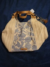 Sakroots Roma Shopper Lake In Bloom Straw Tote Handbag Sak Hobo Artist Circle