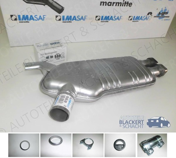 Imasaf Auspuff Mitteltopf für BMW 5Er E34 Limo + Touring 520I + 24V + Anbauteile-image
