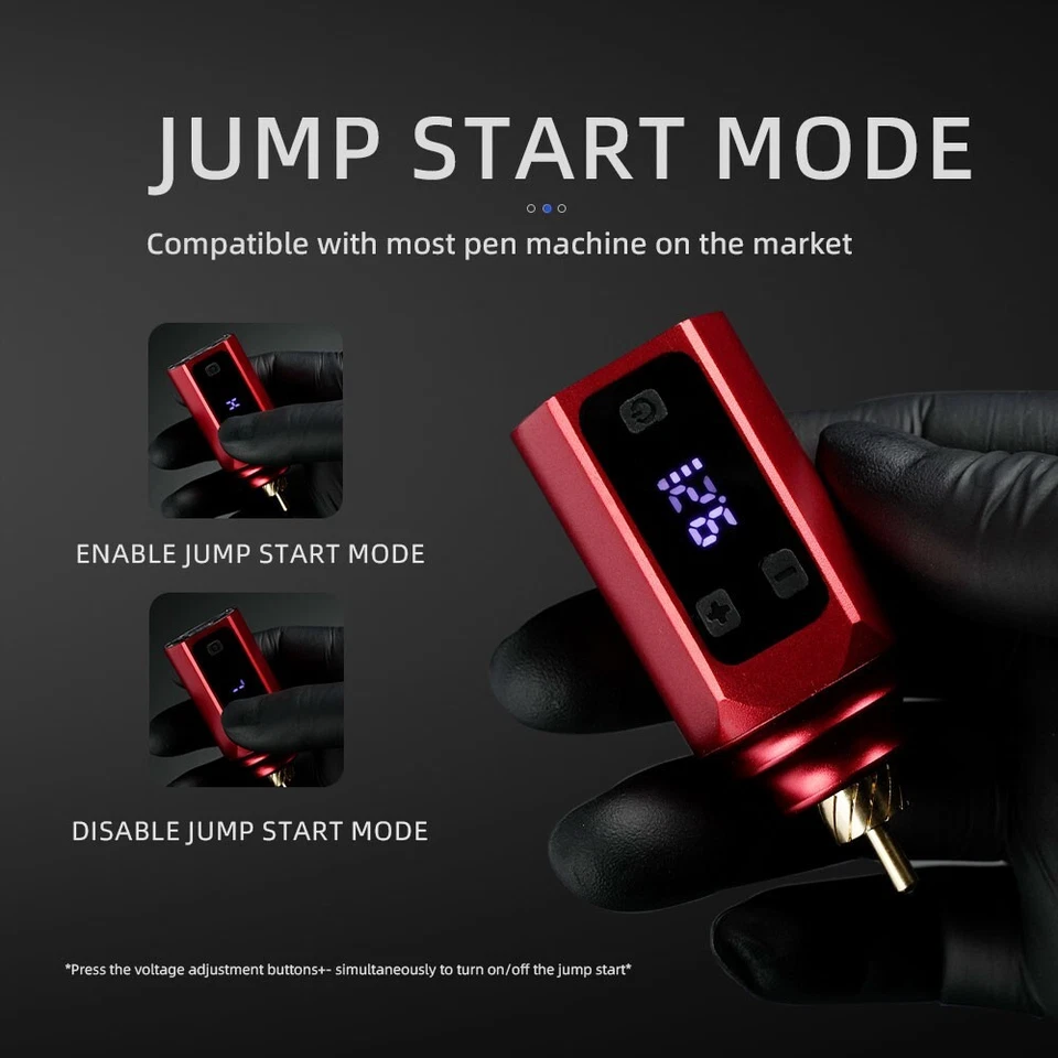 Wireless Tattoo Power Supply 1500mAh Digital LCD RCA Pen Rechargable Battery - Image 3 of 4