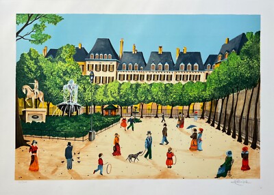 HEINE Champs Elysees Hand Signed Limited Edition Lithograph FRANCE French Art