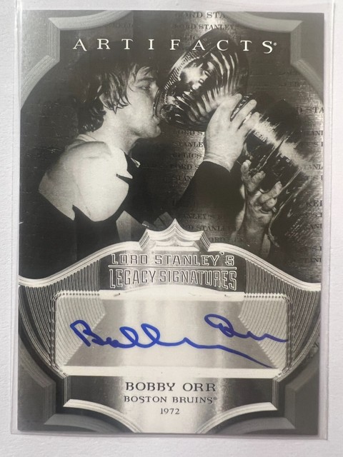 BOBBY ORR Autogramm! 2015-16 UD ARTIFACTS Lord Stanley's Legacy Signatures SSP
