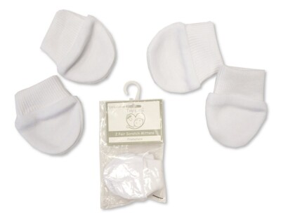 Frühchen Baby Baumwolle Kratzhandschuhe - 2er oder 4er Pack - weiß rosa blau