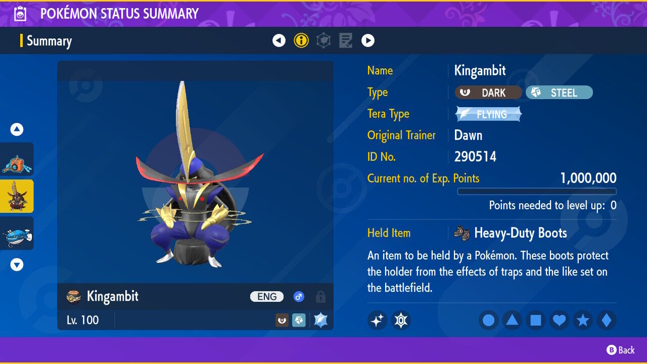 KINGAMBIT ✨SHINY✨/NonShiny 6IV - Pokemon SCARLET and VIOLET Battle Ready  VGC EVs