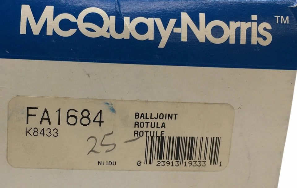 Rótula de suspensión McQuay-Norris FA1684 NOS Foto 3 de 3