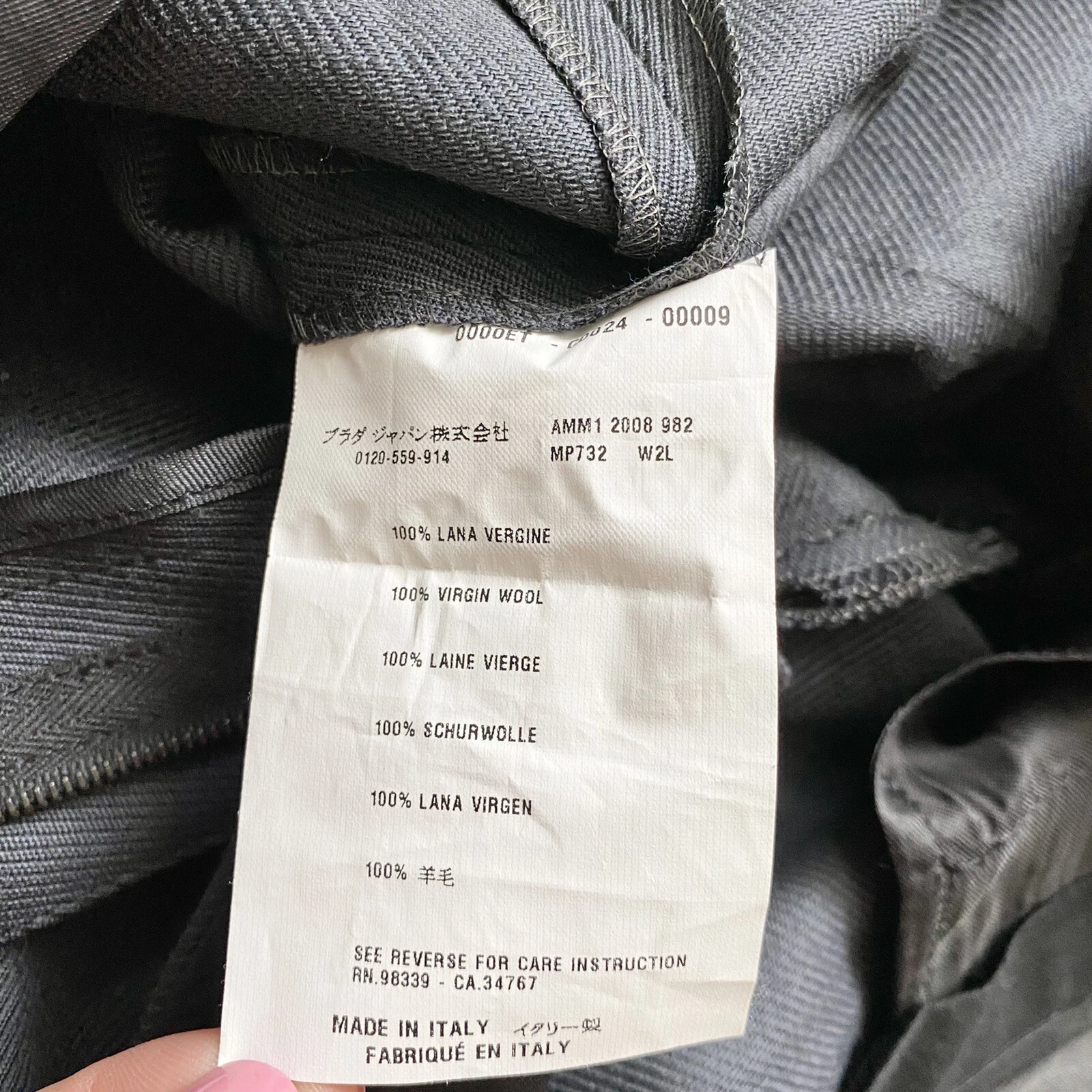 Pantaloni eleganti Miu Miu neri in twill taglia 44 US 8 lana gamba dritta classici senza tempo