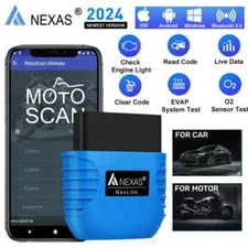 NEXAS Bluetooth OBD2 Scanner EOBD Motorcycle Car Diagnostic Tool for iOS Android