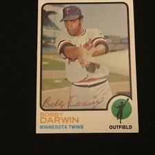 Autographed 1973 Topps Bobby Darwin. TOUGH.         #L-1