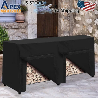 8FT Waterproof Firewood Log Rack Cover Wood Holder Outdoor Storage Sun Protector - Image 1 of 4