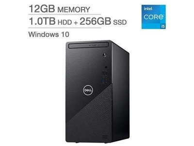 2021 Dell Inspiron 3891 i5-11400 12GB RAM 1TB HDD + 256GB SSD Win10&Win 11 Ready