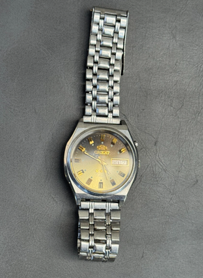 Vintage Orient Crystal 3 Star Automatic Day Date Men's Watch Japan